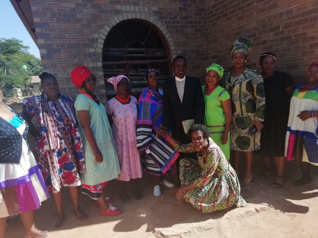 Mother's Day celebration outside the church building